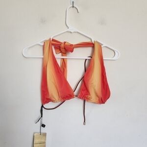 Vix Bikini Top 6 Ways to Wear in Peach Multicolor With Gold Finishing size Med